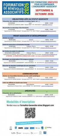 formation bénévoles SEPTEMBRE-OCTOBRE 2026
